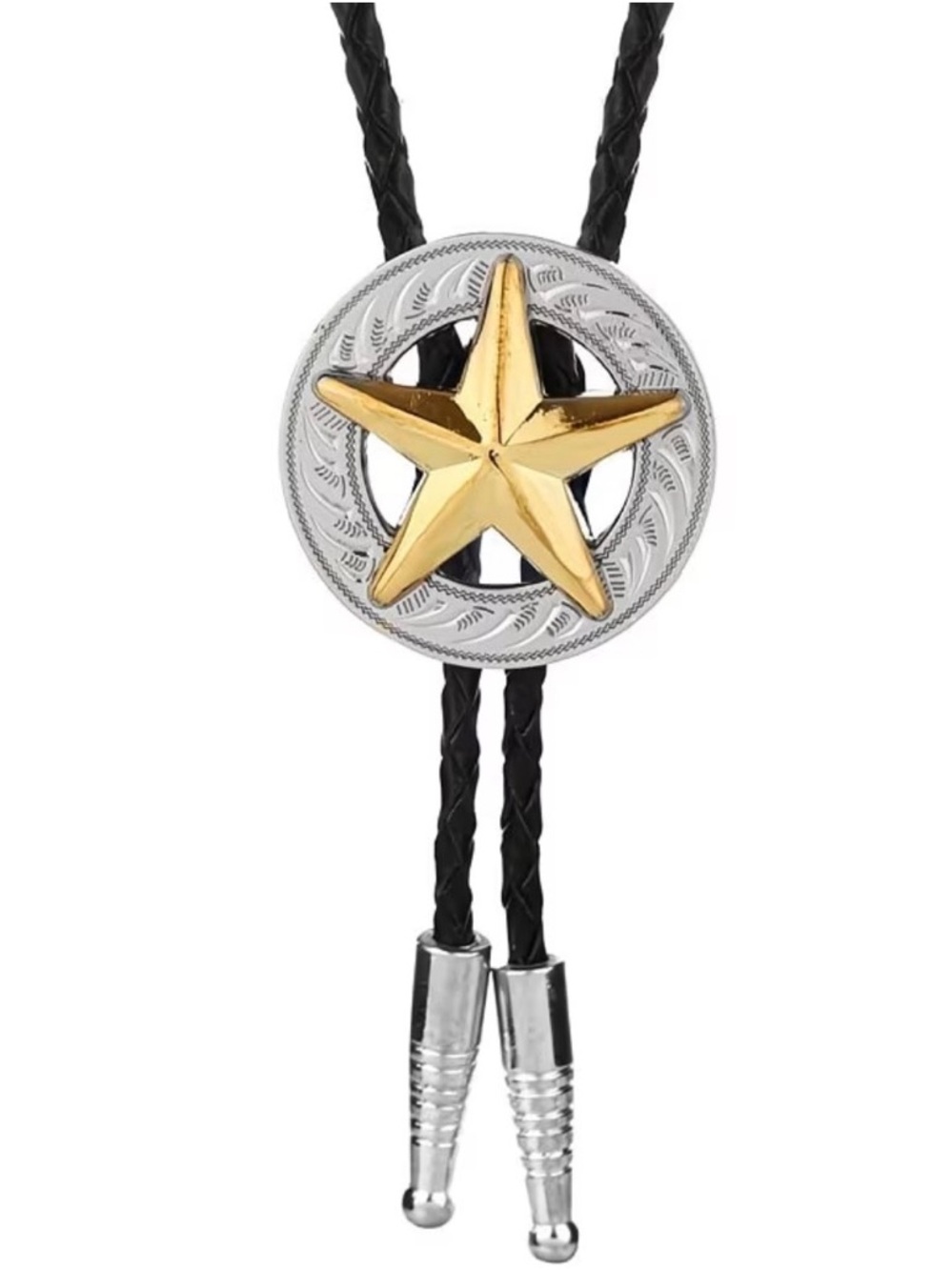 Gold Star Western Bolo Tie with Silver Concho NWOT